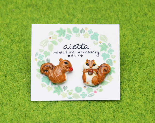 aietta ミニチュアりすのピアス